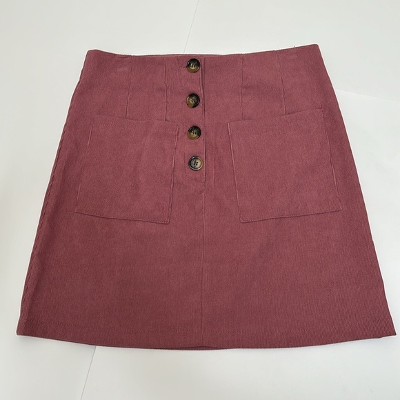 Ganji LA pink corduroy A-line button down mini skirt‎ size small, twee retro 70s - Picture 2 of 10